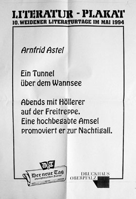 Plakat, 1994: 'Ein Tunnel über dem Wannsee'