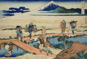 Katsushika Hokusai, Soshu Nakahara (Nakahara in der Provinz Sagami), Farbholzschnitt, 1833 - The British Museum, London