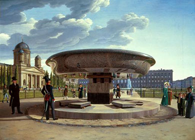 Johann Erdmann Hummel, Die Granitschale im Berliner Lustgarten, 1831, Nationalgalerie, Staatliche Museen zu Berlin