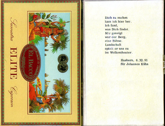 Zigarrenkiste Johannes Kühns mit Gedicht von Hans Arnfrid Astel