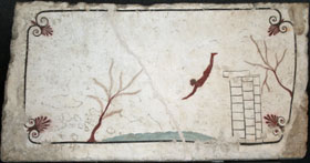 Deckenfresko eines Grabs in Paestum, um 480 v. Chr. - Museo Archeologico Nazionale di Paestum